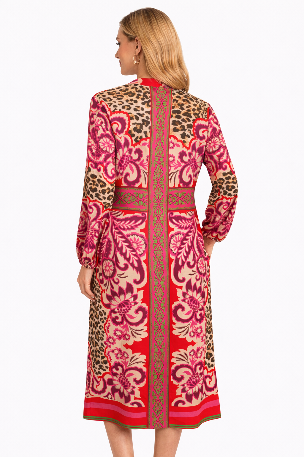 Yippie Hippie Maxikleid Damen Rot – Luftiges Sommerkleid mit Taschen