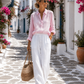 JC Sophie Damen Leinenbluse Rosa – 100% Leinen | Luftige Sommerbluse Langarm – Boutique in Heaven