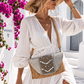 Damen Strohtasche Clutch – Boho Tasche mit Schulterriemen & Druckknopf | Sommer & Urlaub