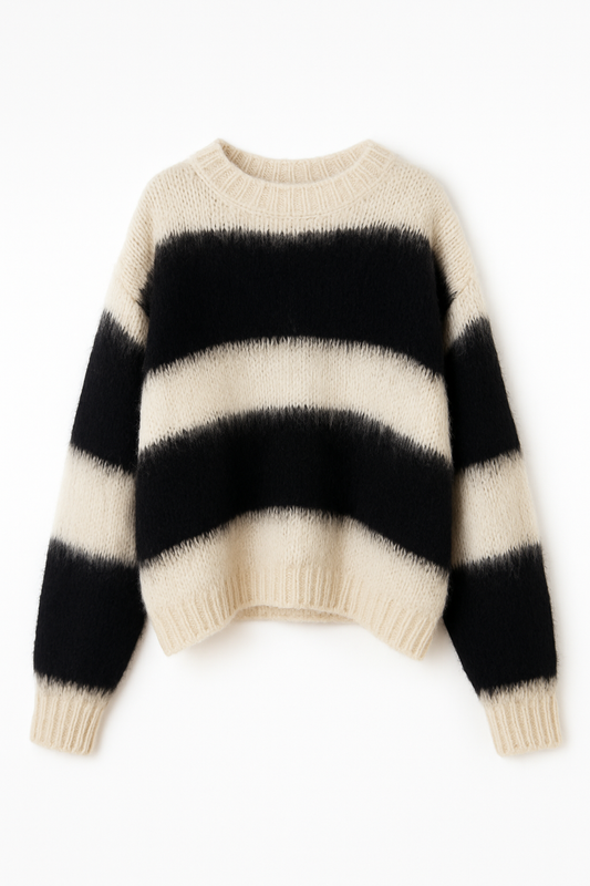 Pullover Schwarz Beige
