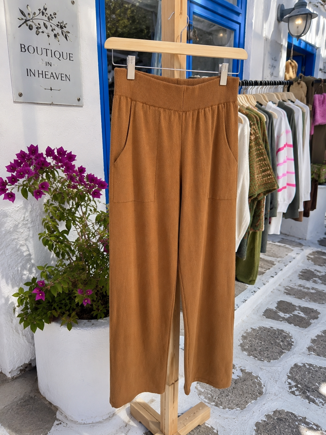 🤎 Strickhose Braun mit Viskose & Gummibund – Cozy Herbsthose | S–M | Boutique in Heaven