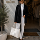 Damen Cordblazer Schwarz Oversize Blazer mit Taschen Gr. 38–44