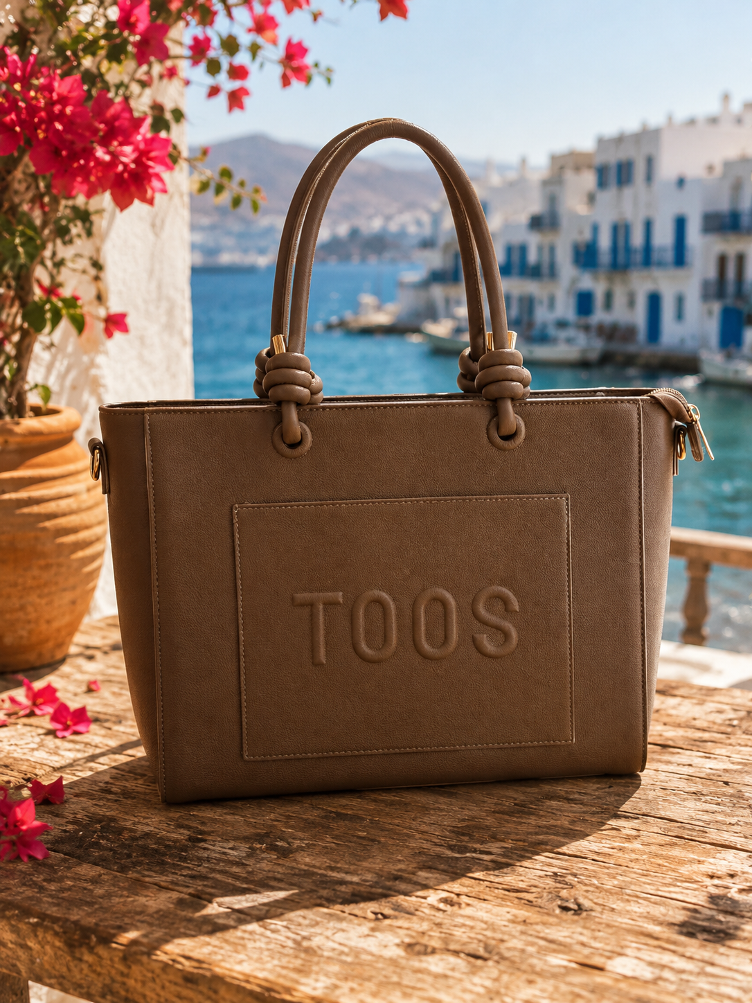 Elegante Damen Handtasche Taupe – Shopper mit Reißverschluss & Umhängegurt | Stilvolle Schultertasche