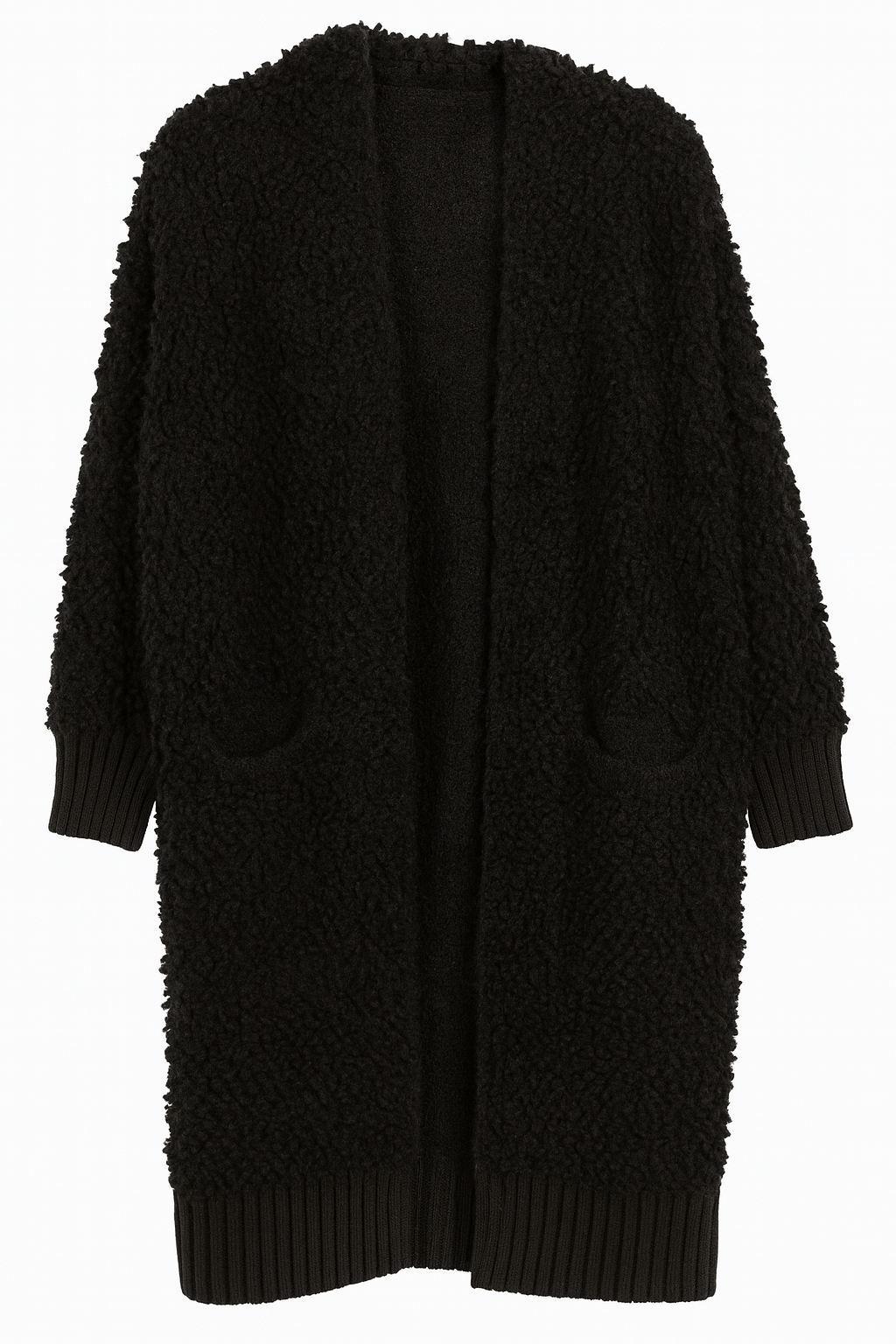 Cardigan mit Kaputze in Schwarz und Weiss
