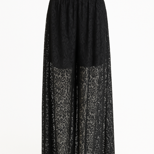 Schwarze Spitzenhose