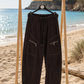 🤎 Cargo Chic Hose „Espresso Glam“ – Damen Schlupfhose mit Zipper-Details | 38–44