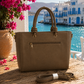 Elegante Damen Handtasche Taupe – Shopper mit Reißverschluss & Umhängegurt | Stilvolle Schultertasche