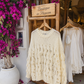 Boho Strickpullover grobmaschig in Creme – Oversize Damenpullover | 38–44
