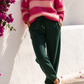 Damen Streifenpullover Kuschelig Pink und Grau 38-42 - weicher Strickpullover