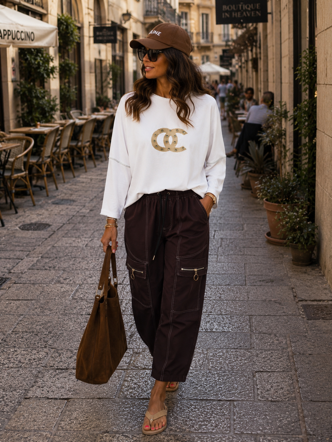 Golden Glam Sweatshirt – Schwarz & Weiß | Viskose-Luxus mit Gold-Statement ✨🤍