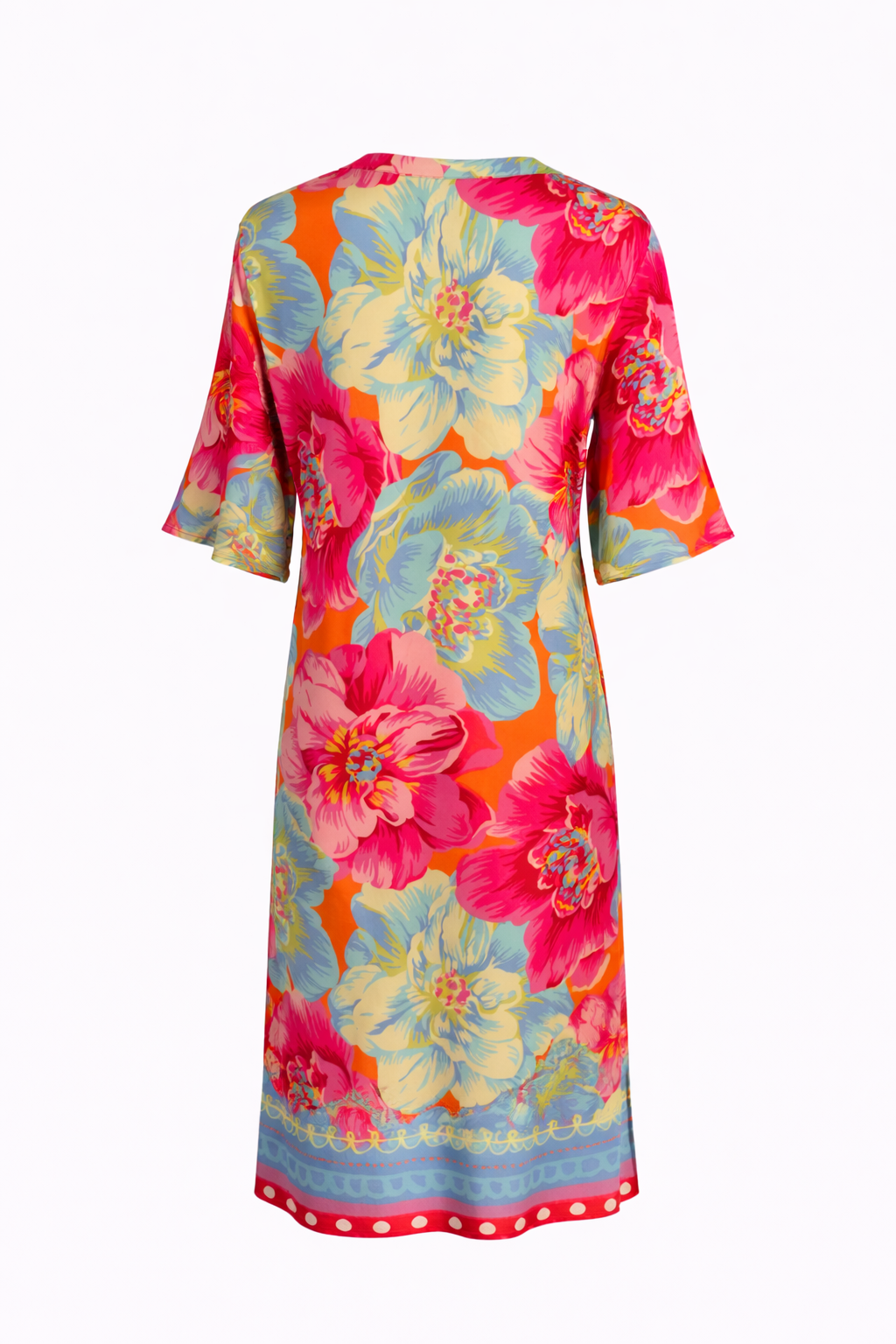 Yippie Hippie Sommerkleid Damen – Maxikleid aus Viskose mit Blumenprint