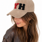 Yippie Hippie Damen Cord Cap „YH“ – Premium Baseballcap in Beige mit Teddy-Logo & Klettverschluss