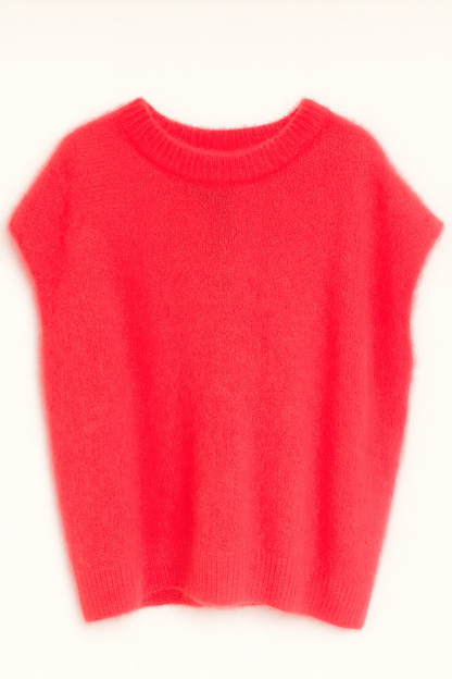 💖 Neon Mohair Pullunder „Miami Glow“ – Neonlachs Neongelb Oversize  40-46