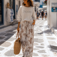 Oversized Palazzo Trousers Beige Taupe | Plus Sizes 42–46 | Wide Summer Trousers with Pockets & Elastic Waistband