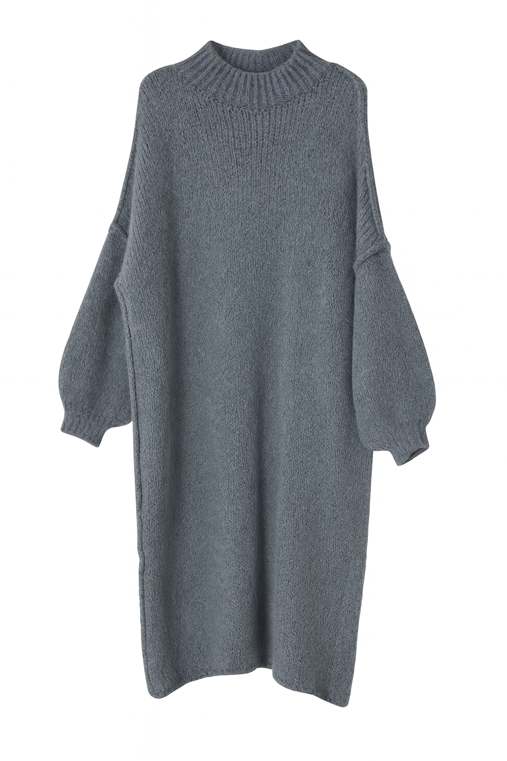 Strickkleid Curvy in Beige und Blau