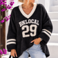 🤍 Varsity Glam 29 – Flauschiger Statement-Pullover 38-42+