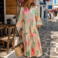 Women's Boho Dress Beige – Cotton Dress with Collar & Button Placket | Summer Dress 38–42