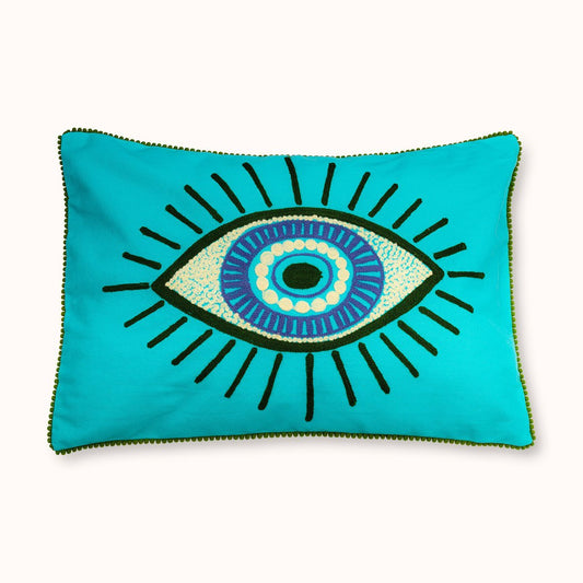 Kissen mit Füllung Turquoise Evil Eyes