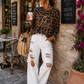 Women's Sweatshirt Leo Print Paris – Cotton – Lightweight – Sizes 36–42