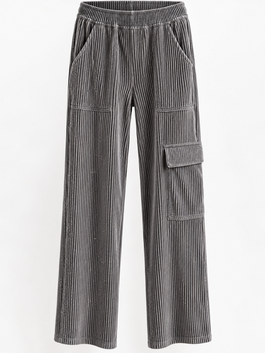 Yippie Hippie Glitzer-Cordhose Grau – Bequeme Stretchhose mit Funkel-Effekt