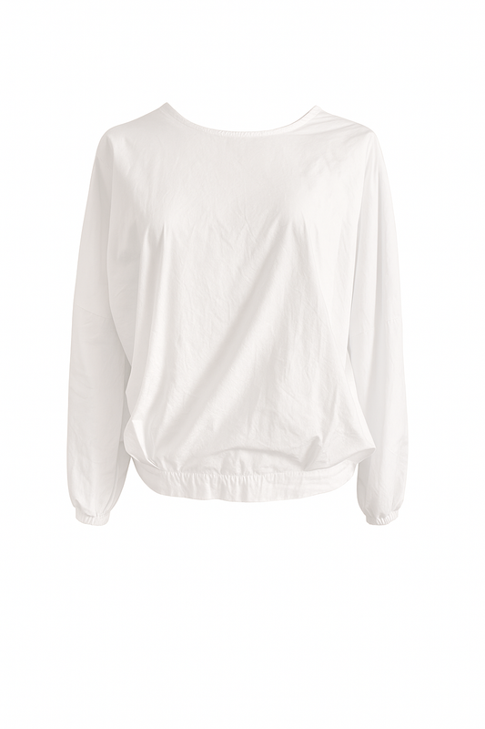Weiße Bluse mit Rückendetail und Bindeband