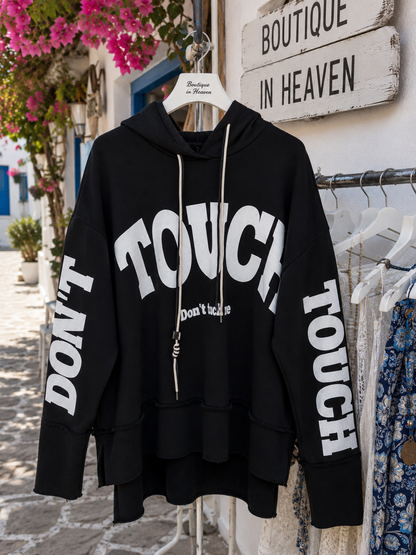 💙 TOUCH Oversize Hoodie – Damen Kapuzenpullover | 38–42+ | Statement-Hoodie | 6 Farben