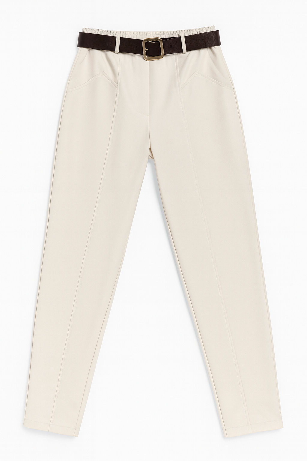 Wollweiße Hose mit Gummibund