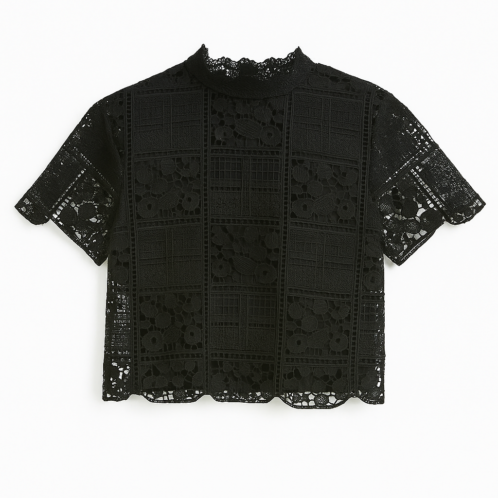 Bluse Spitzenlook