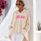 Oversize Hoodie "Chicago 82" - Neon Statement Hoodie with Hood & Texture 38-44