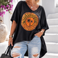 Ibiza Oversize-Shirt mit Neon-Palmenprint, Pink, Weiß oder Schwarz, Größe 38–46