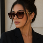 Luxury Statement Sonnenbrille Damen – Cat Eye Designer Style mit Gold-Kettendetail | Exklusive Fashion Shades