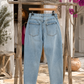 Women's Light Blue Jeans with Heart Patches | Cotton-Stretch Jeans