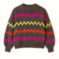 Damestrui met neonkleurig zigzagpatroon (maat 38-42+)