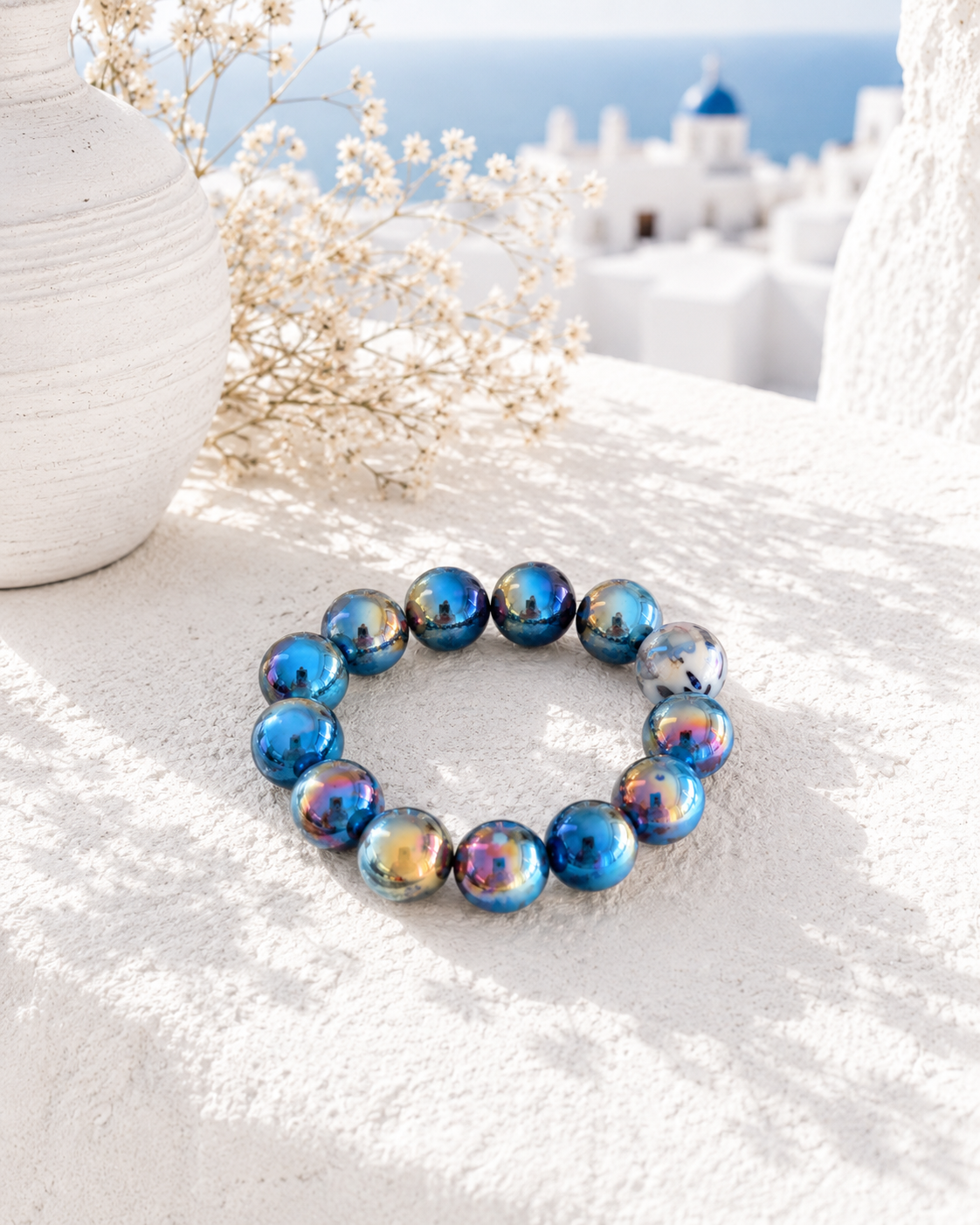 Magic Pearls Damen Armband mit großen Perlen | Elastisches Statement-Armband in verschiedenen Farben