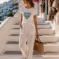 💚 Statement T-Shirt Herz Grün – Glitzer & Strass | Baumwollshirt S/M