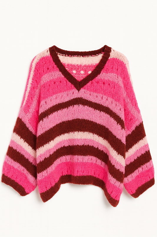 Pullover Curvy in Lachs I Pink I Schwarz