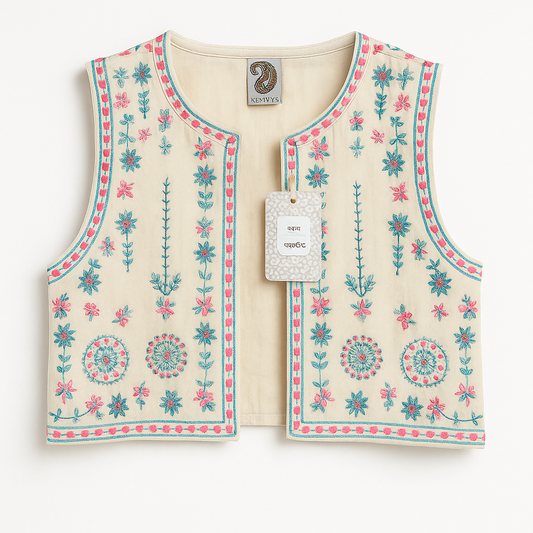 Boho-Weste mit bunter Stickerei – handgefertigter Look für deinen Sommer-Style