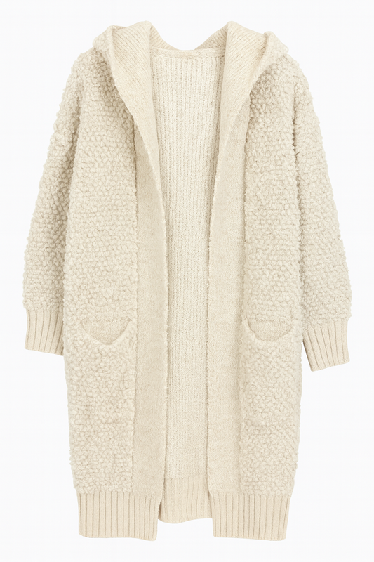 Cardigan mit Kaputze in Schwarz und Weiss