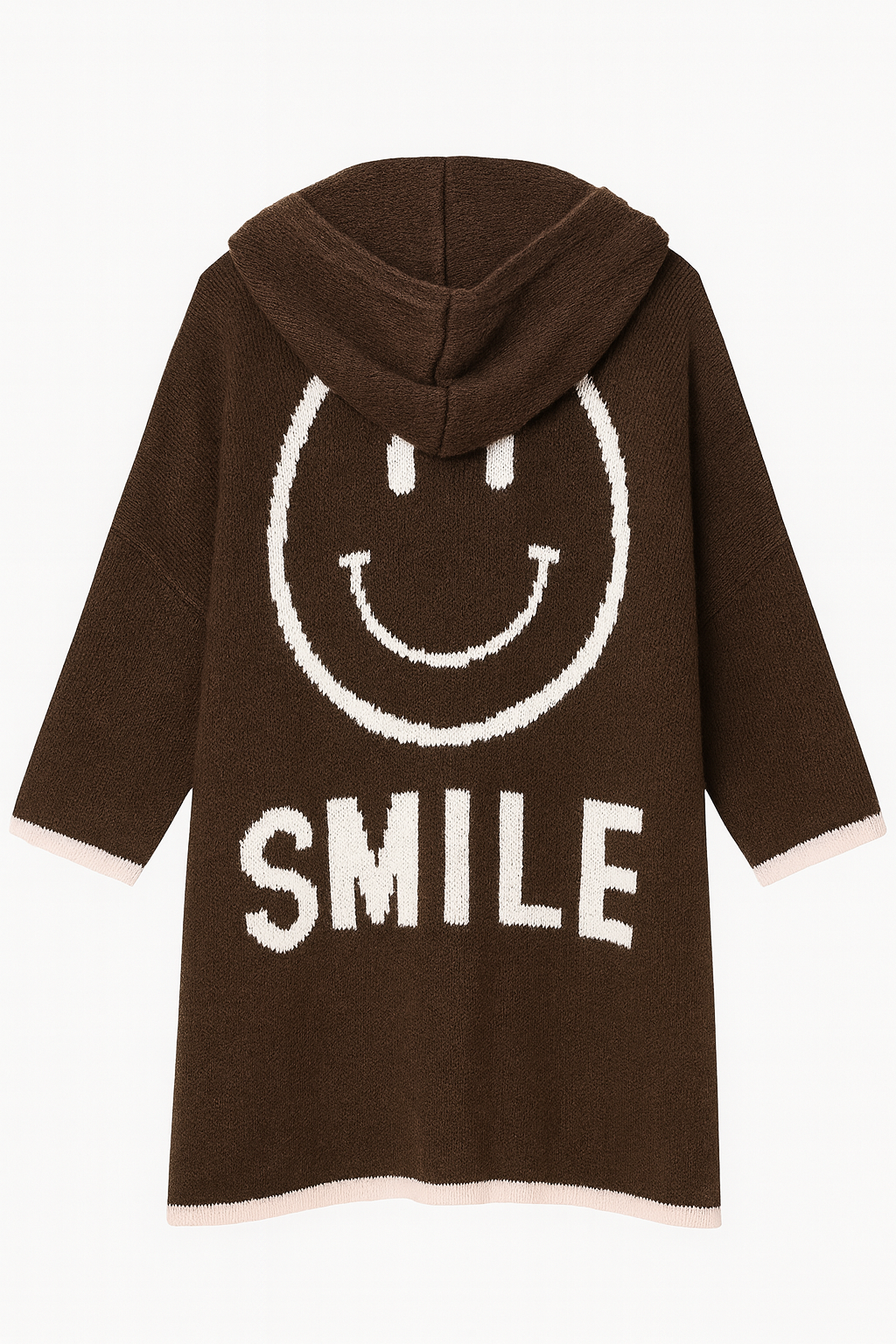 Schoko-Kardigan „SMILE“ mit Kapuze 🤎