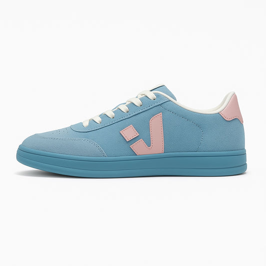 Sky Bloom – Damen-Sneaker in Hellblau mit roséfarbenen Details