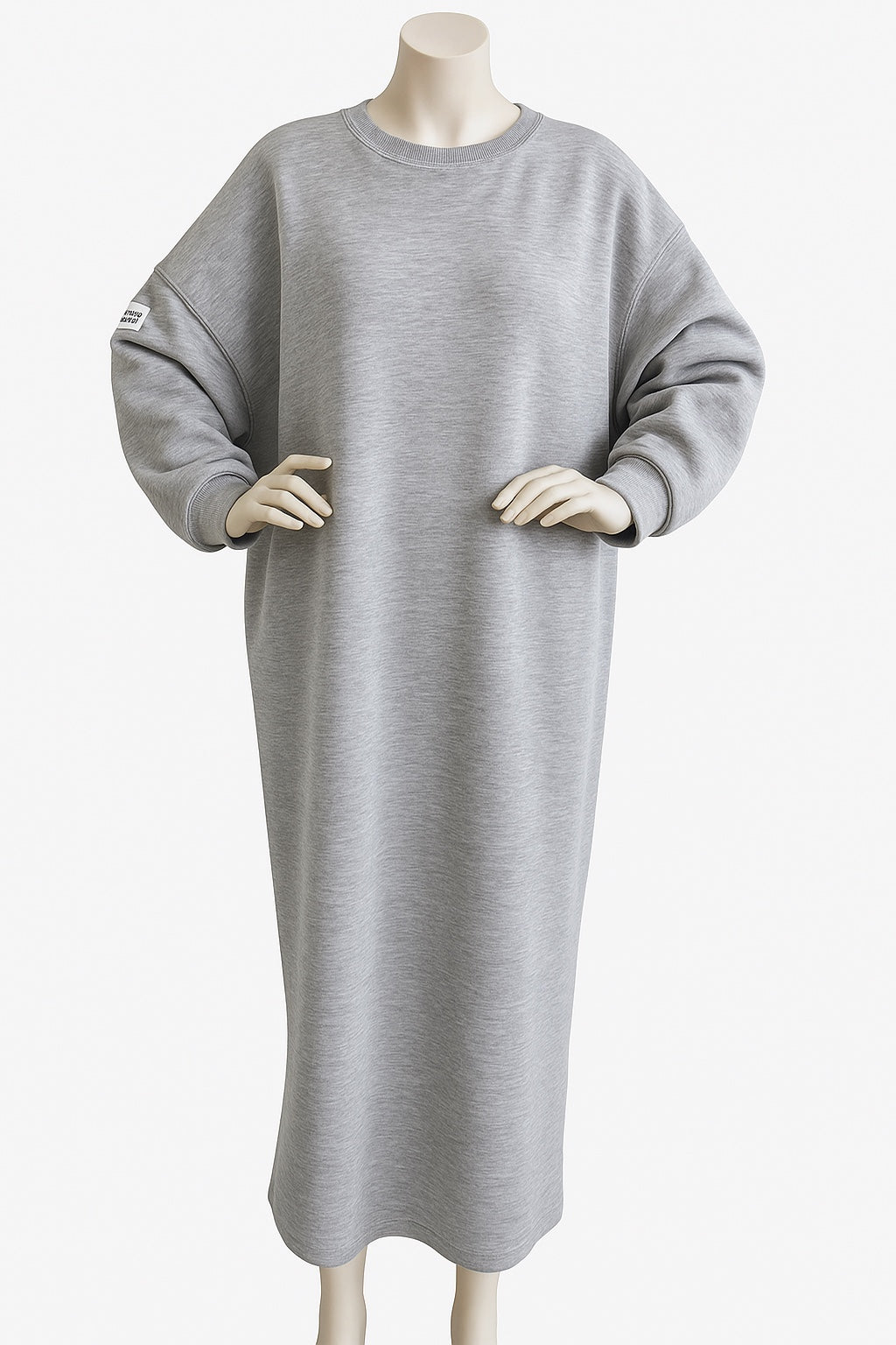Curvy Oversize Sweatkleid Grau
