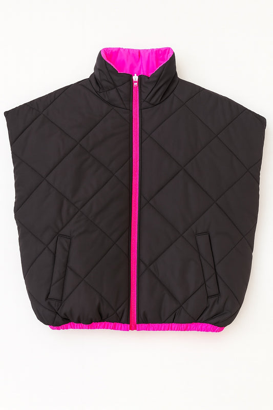 Stepp-Weste braun-pink