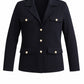 ESIVID Damen Blazer Navy – Eleganter Stretch Blazer mit Silberknöpfen | XL (42)