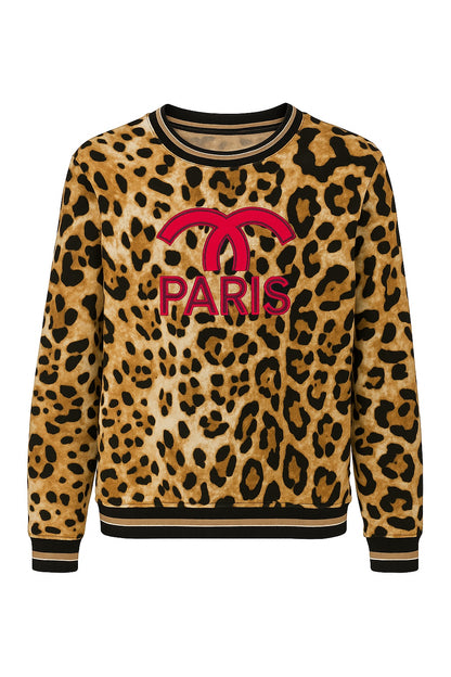 Damessweatshirt, damespullover, luipaardprint (36-42)