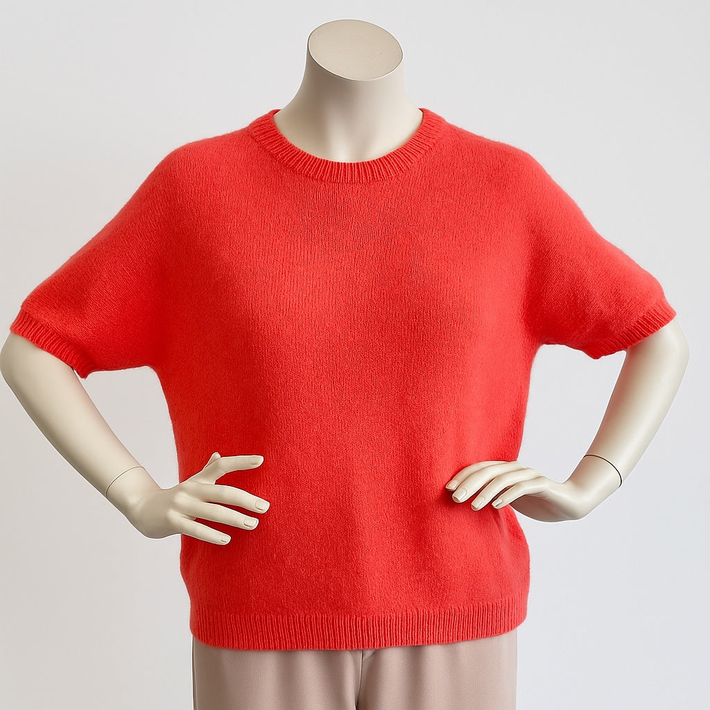 Kurzarm-Pullover Orange Babyalpaka