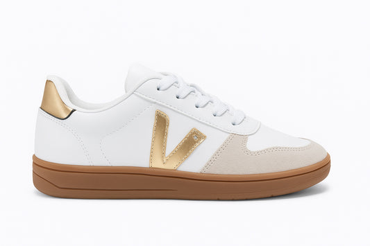 Modische Sneaker in Beige mit Metallic-Details