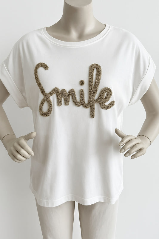Weißes T-Shirt Smile