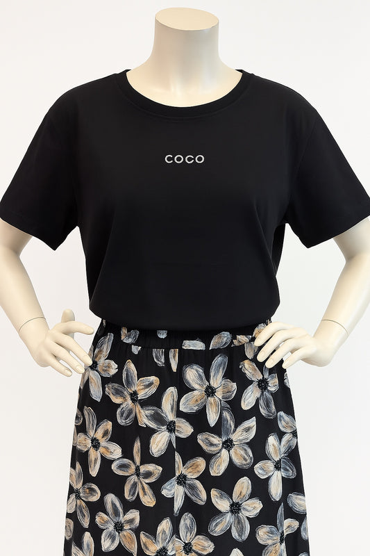 Elegantes Schwarzes T-Shirt "Coco"