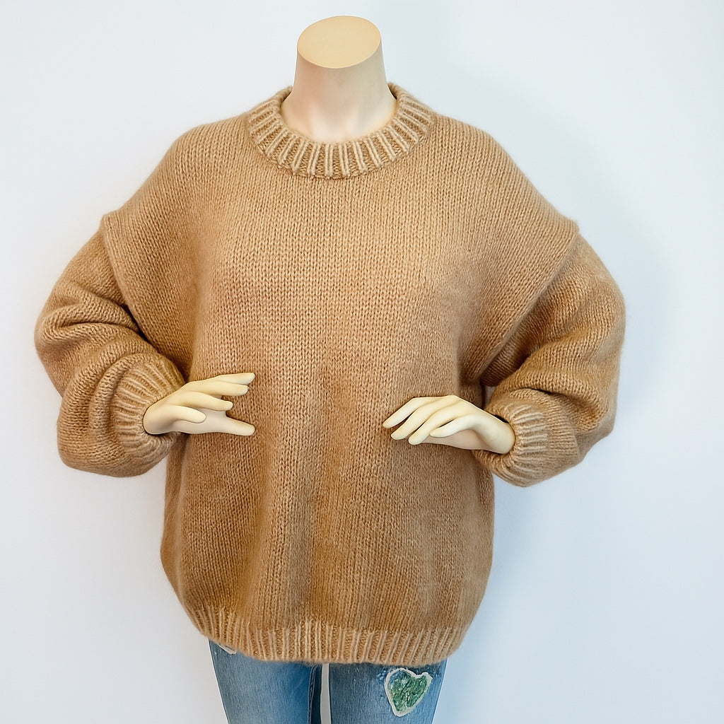 Oversized Mohair Blend Sweater Braun
