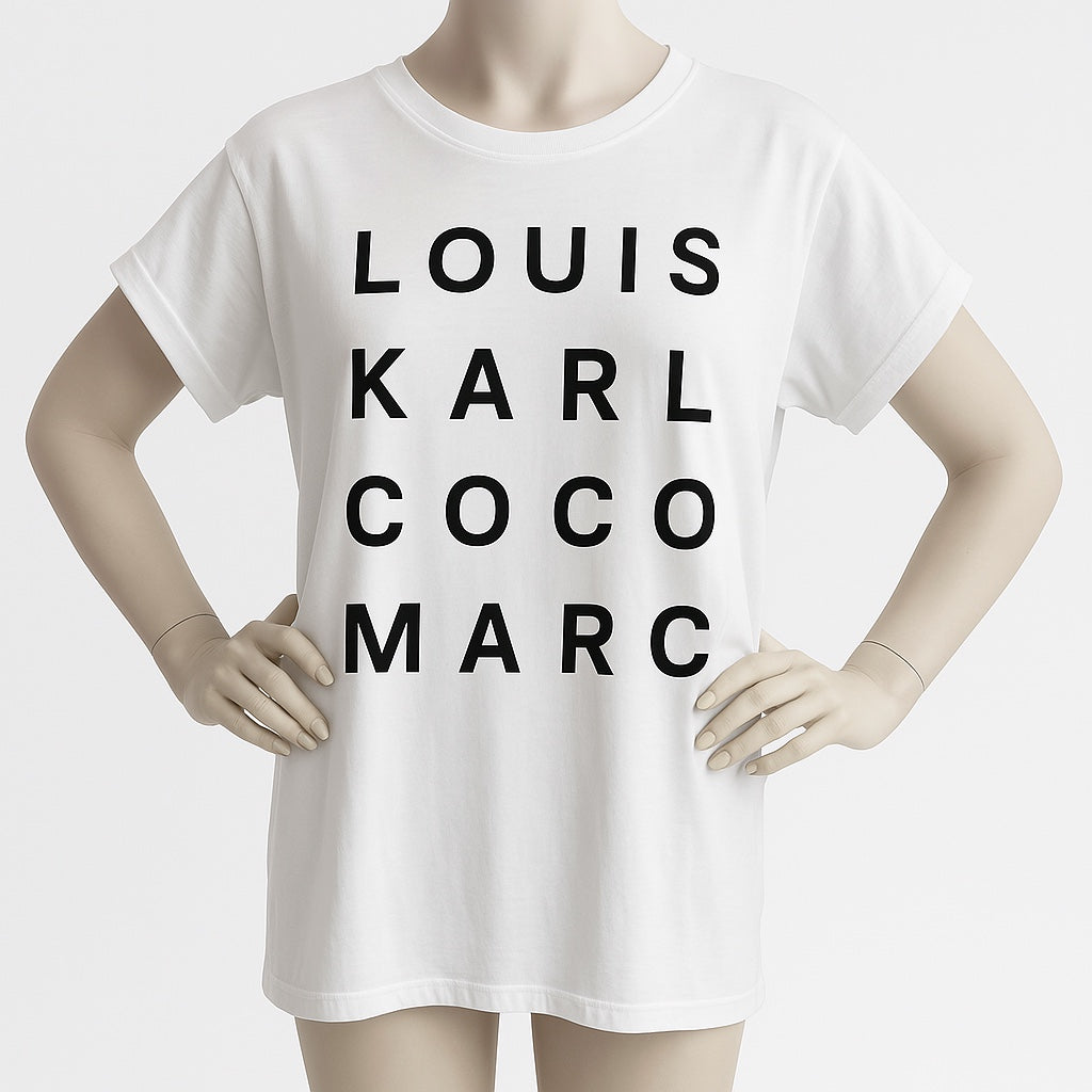 Statement-T-Shirt "LOUIS KARL COCO MARC"